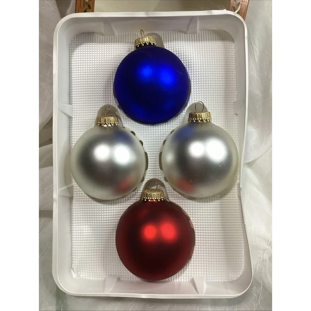 Krebs Glass Patriotic Christmas Ornament God Bless America 3